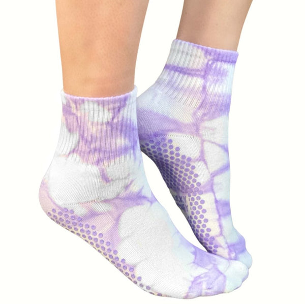 lucky honey tie dye grip sock lilac