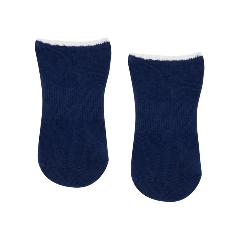 move active classic grip socks navy white ruffle