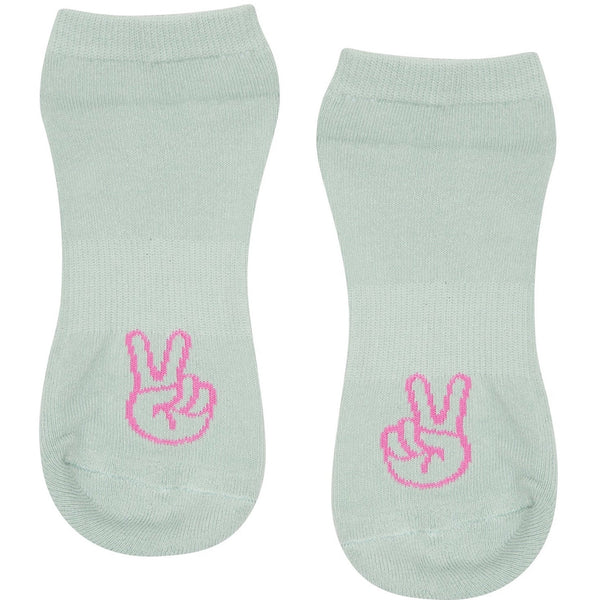 move active classic grip socks low rise mint green peace