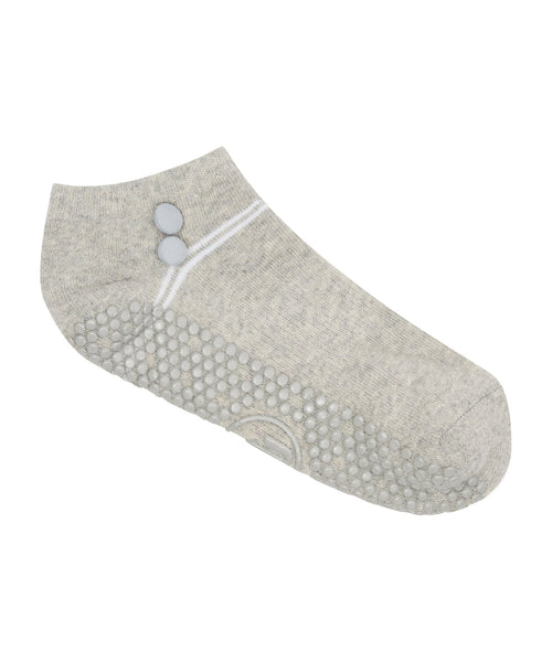 Moveactive Classic Low Rise Grip Socks Grey Marle Button