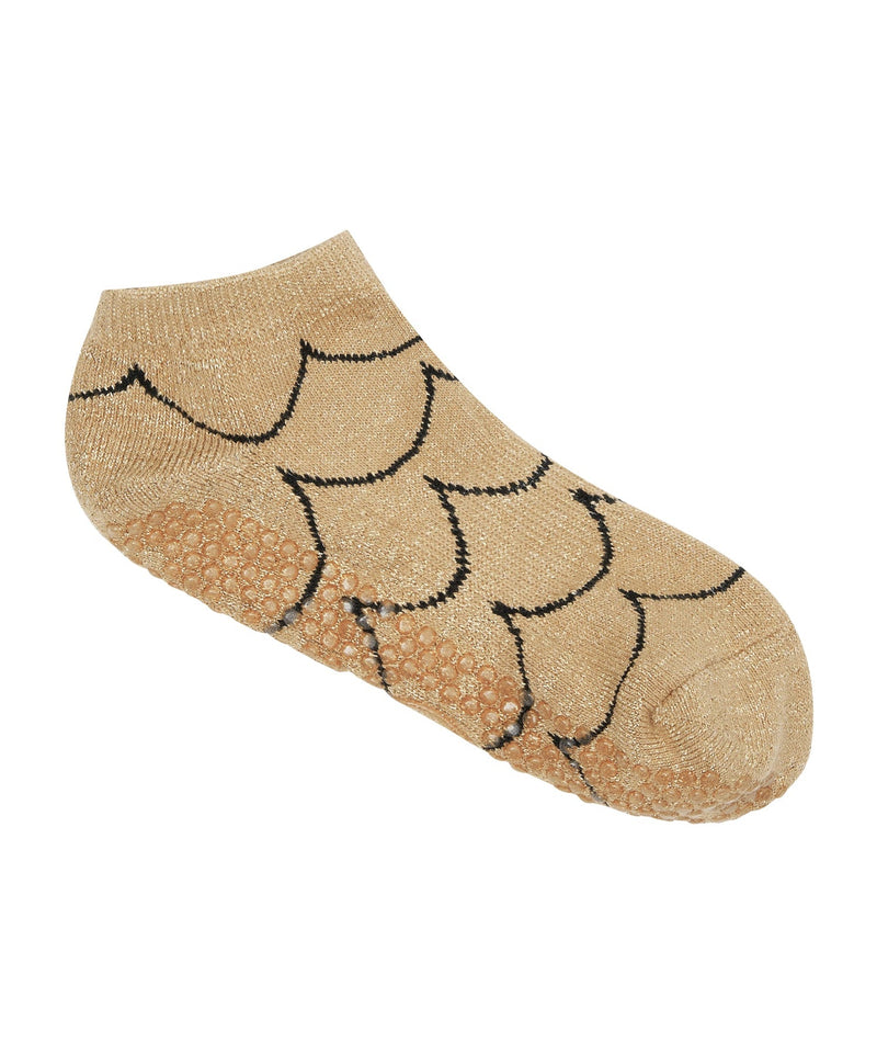 move active classic low rise grip socks scallop gold