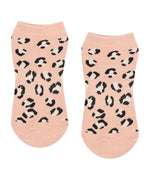 move active classic peach cheetah sorbet grip socks