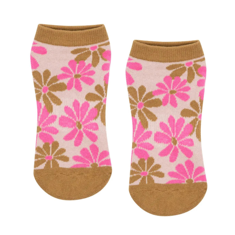 move active classic grip sock retro floral