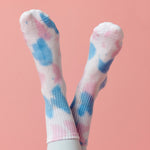 move active crew grip socks rose and powder blue tie dye