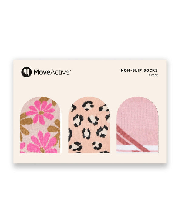 move active gift box grip socks shades of pink