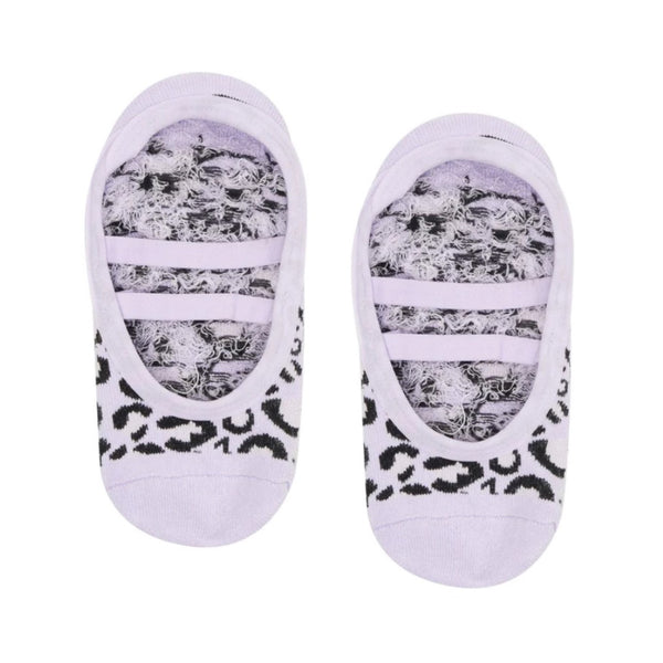move active grip socks ballet party purple cheetah