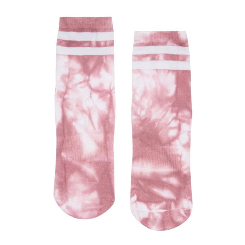 move active grip socks crew sporty pink tie dye