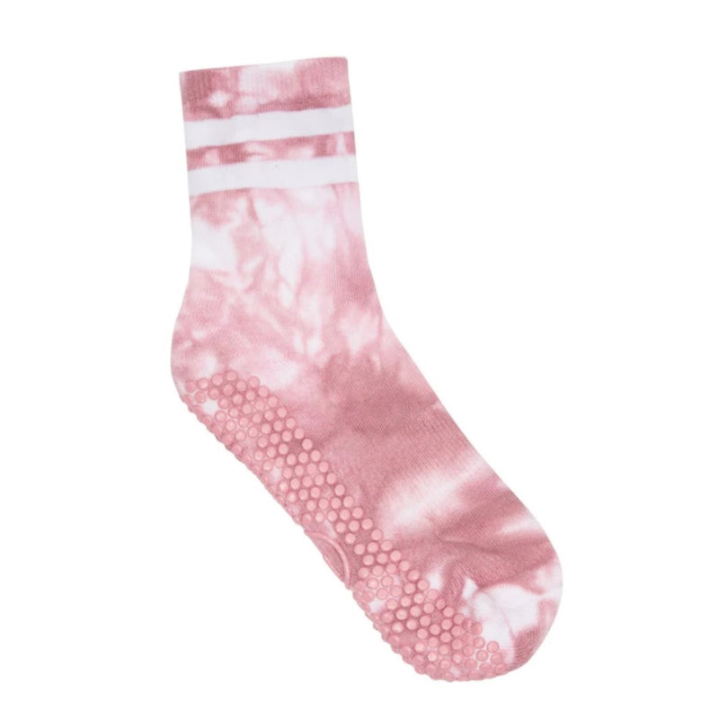 move active grip socks crew sporty pink tie dye