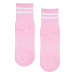 move active ribbed sporty crew pink grip socks