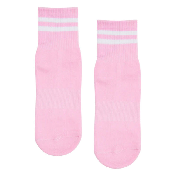 move active ribbed sporty crew pink grip socks
