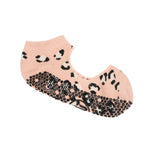 move active slide on grip socks peach pink cheetah