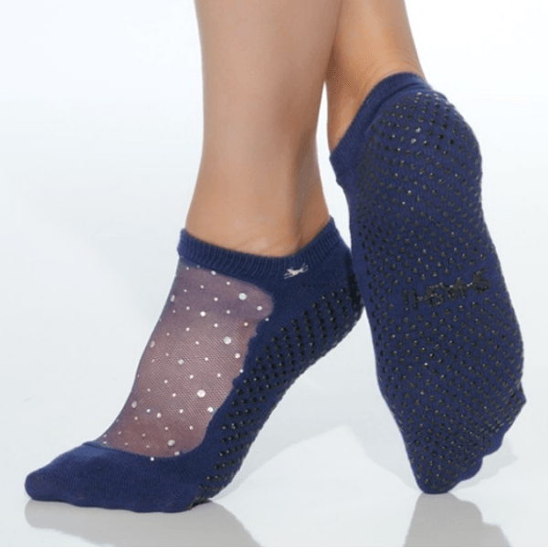 shashi navy star grip socks