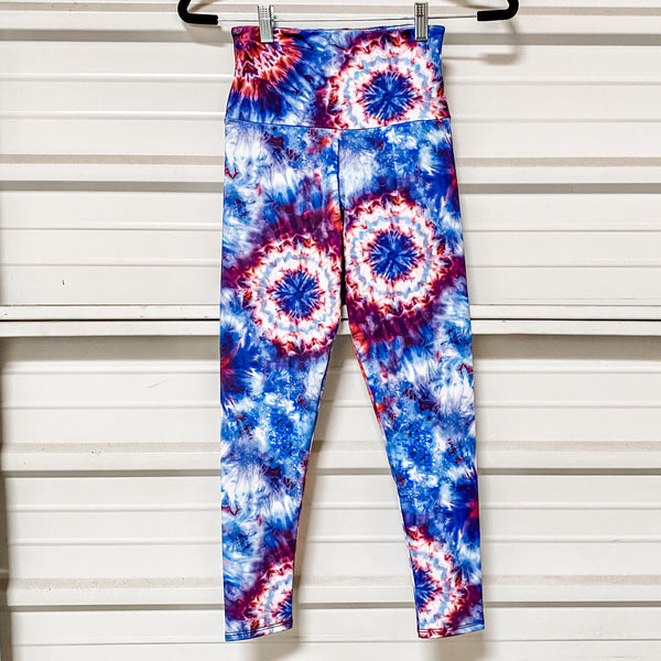 onzie high rise basic fourth tie dye midi leggings