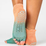 pointe studio Cameron half toe grip socks teal dip