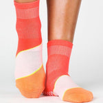 pointe studio chevron ankle rose grip socks