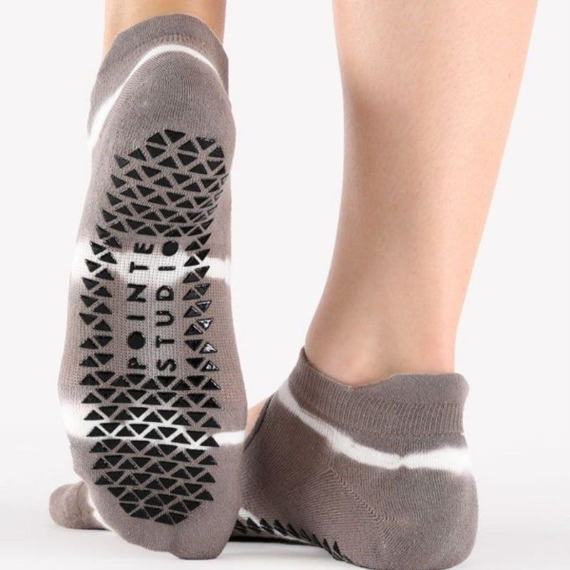 Pointe Studio Grip Strap Socks - Shibori Warm Grey 