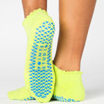 pointe studio happy grip socks lime green
