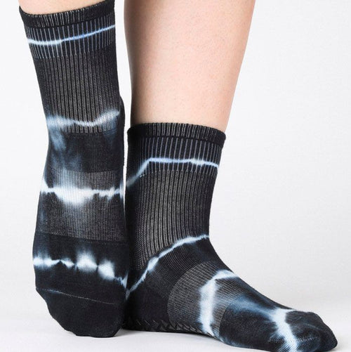 pointe studio shibori ankle black grip socks