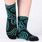 pointe studio tops ankle teal black grip sock