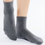 pointe studio union ankle grip socks charcoal gray