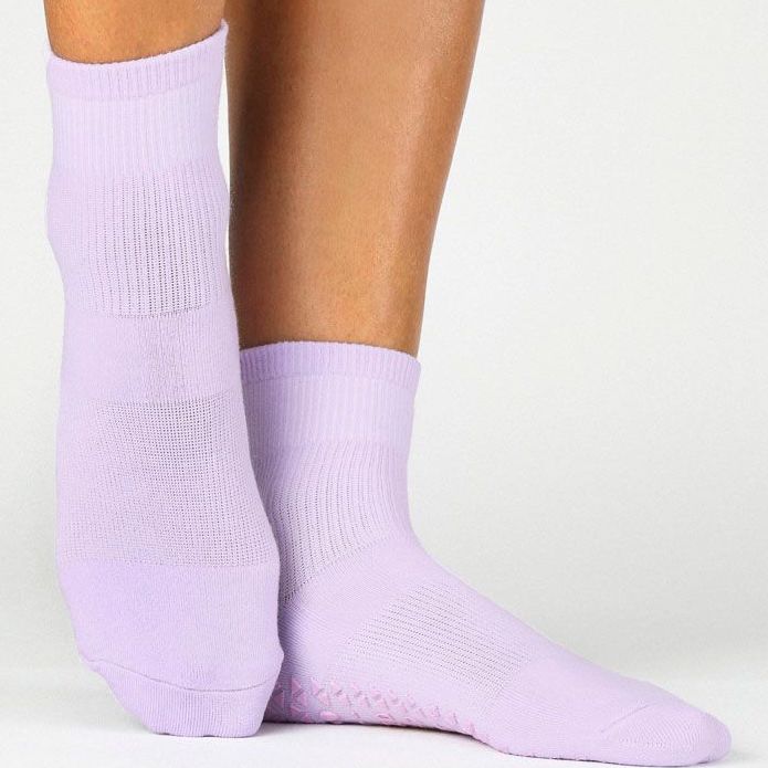 pointe studio union ankle lavender grip socks
