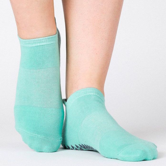 Dark Green Pilates Grip High Socks – Mindset Studio NYC