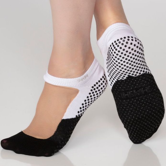 shashi classic grip socks mesh egret