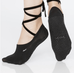 lace up grip socks by shashi black