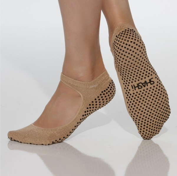 shashi sweet champagne grip socks