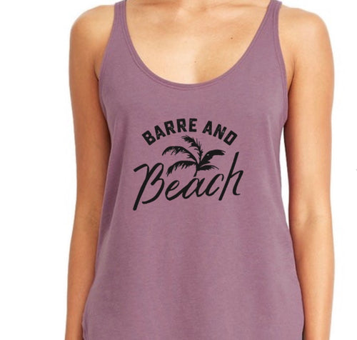 simply workout barre and beach strappy tank mauve