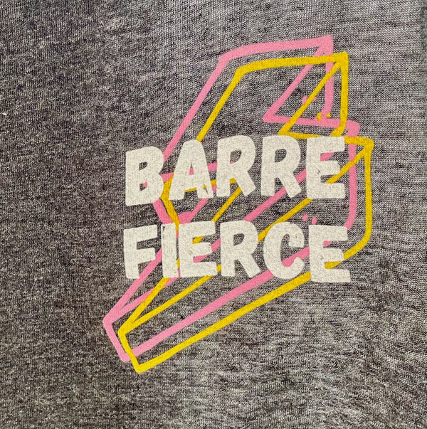 simply workout barre fierce crop tank top heather gray