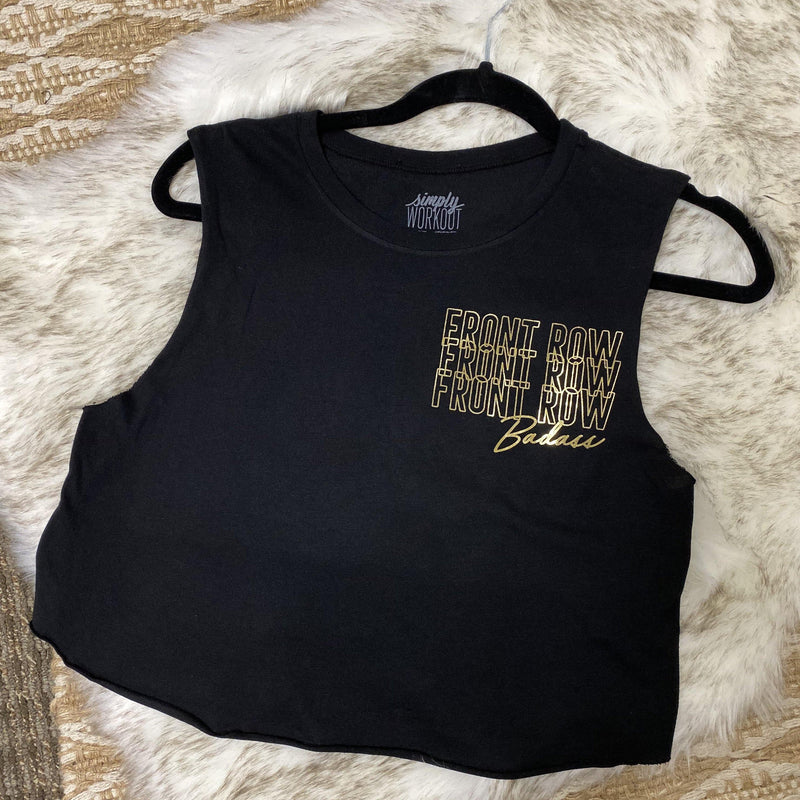 simply workout front row badass foil tank black
