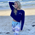 simply workout mind body cocktails navy crop pullover