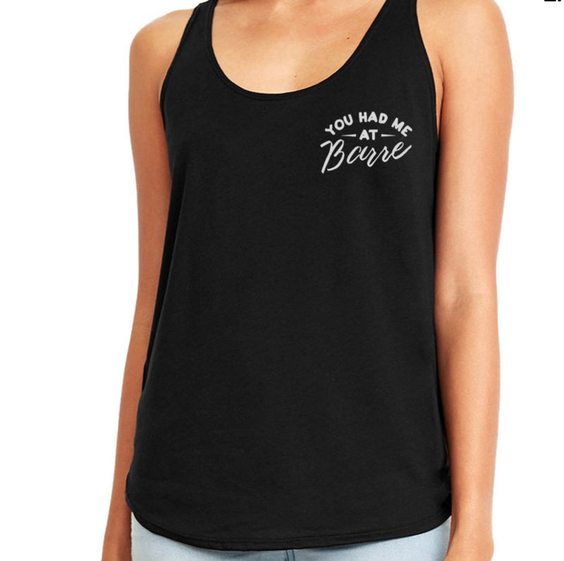 Simplyworkout you had me at barre black strappy tank