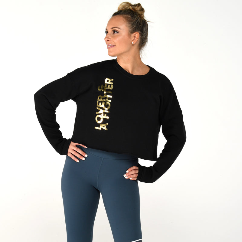 simplyworkout Lover and a Fighter - Crop boxing sweatshirt