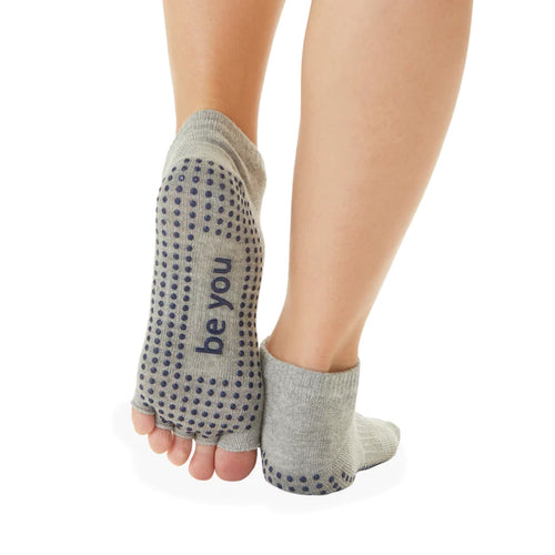 sticky be Be You - Navy Heather Grey Star Half Toe Grip Socks
