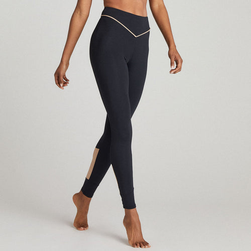 strut this Oliver legging black with cashew waffle detail