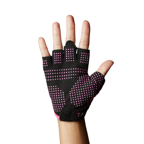 tavi active half finger grip gloves pink