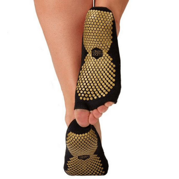 the toeless honey grip sock in black by luckyhoney