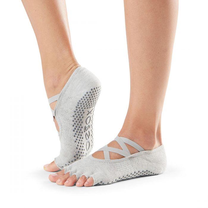 2 Pairs Womens Half Toe Yoga Socks w/ Grips Sticky Anti Slip Grip Bottoms  NEW