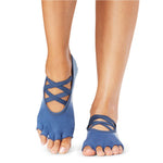 Toesox Elle Half Toe - deepwater ombre stripe Grip Socks 