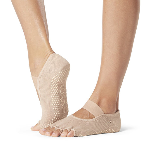 Toesox Mia Half Toe - Nude Grip Socks 