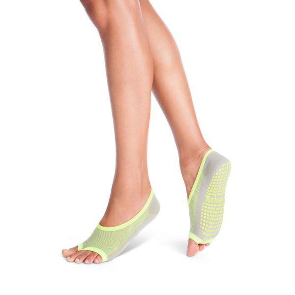 grey lime ballet barre socks