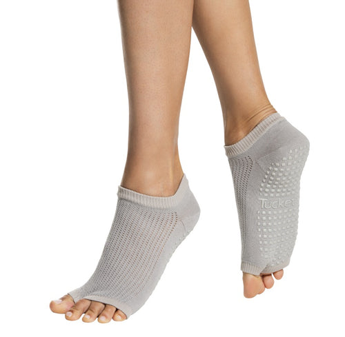 Tucketts Allegro Toeless Non-slip Grip Socks - Cotton Socks for Yoga,  Barre, Pilates, Dance, Ballet - Black, Size 5 - 13 