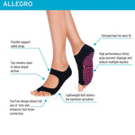 Tucketts Allegro Grip Socks Neon Waters
