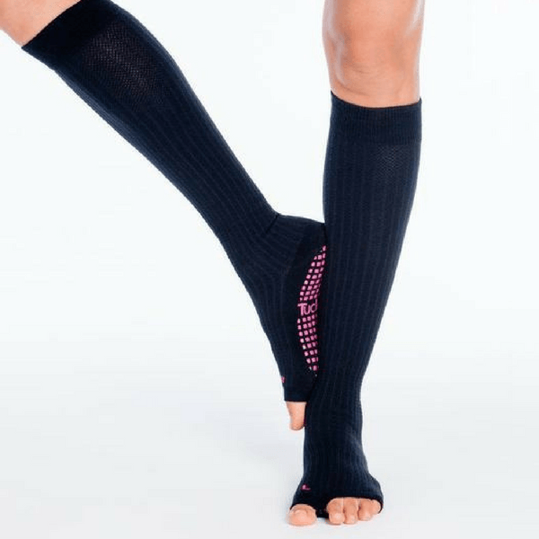 ExerSocks™ - Barre, Yoga & Pilates Socks (Raspberry/Black)