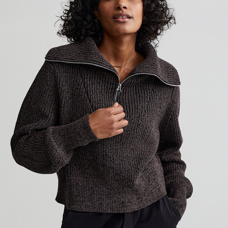 varley Mentone knit black speckle sweater
